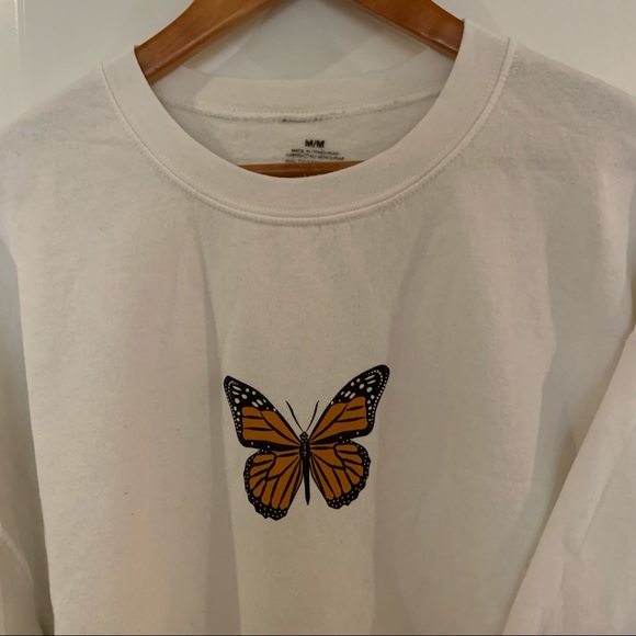 White sweatshirt with butterfly - Picture 1 of 3